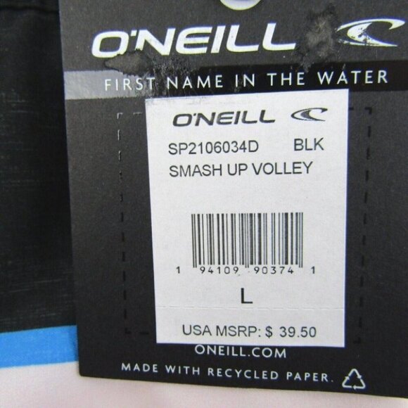 ONeill Smash Up Volley Swim Board Shorts XXL Black Blue Pink Stretch New Tags - Picture 10 of 11